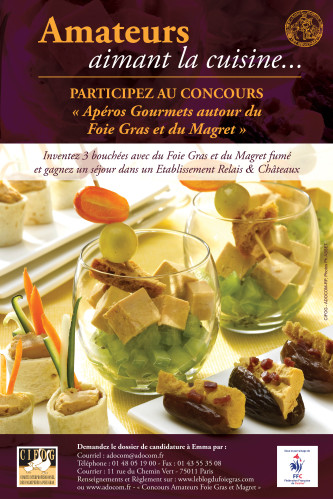 Concours amateurs : “Apéros Gourmets autour du Foie Gras et du Magret”