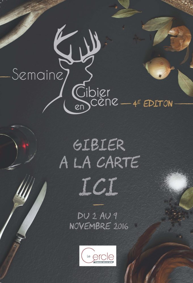 Du 2 au 9 novembre 2016 : Le Foie Gras partenaire de l’événement Gibier en scène dans les restaurants !
