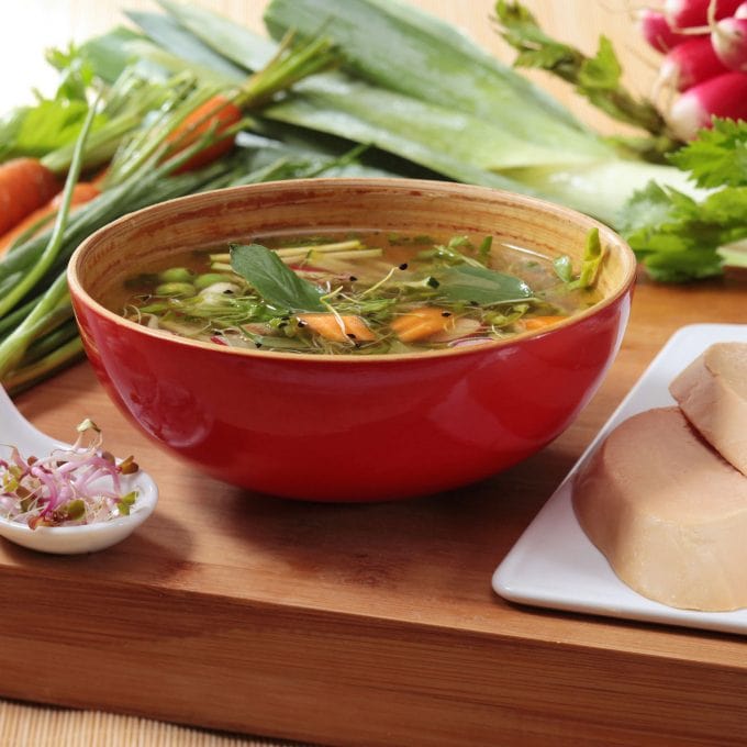 La soupe « Pho » au Foie Gras et petits légumes