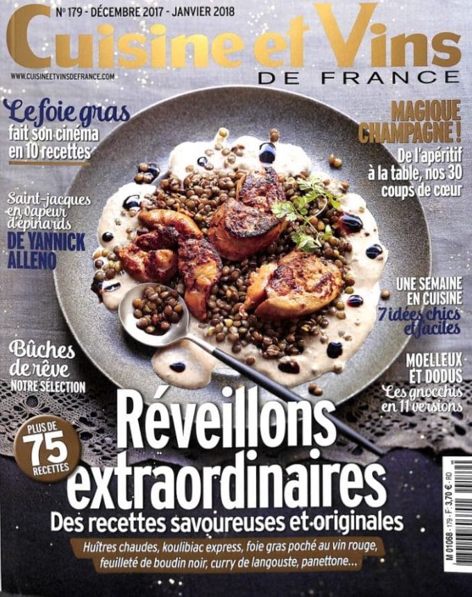 Vu dans le magazine Cuisine et Vins de France, Réveillons extraordinaires …