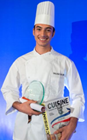 Dimitri Carrozza , lauréat du Challenge Foie Gras 2017 des Jeunes Créateurs Culinaires