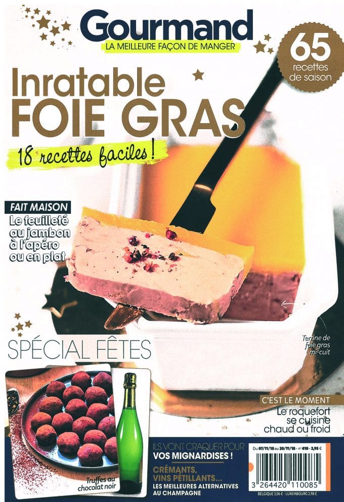 Vu dans le magazine Gourmand « La meilleure façon de manger » l’inratable Foie Gras en 18 recettes !