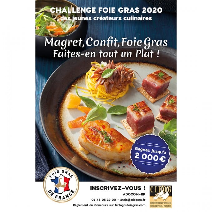 Les inscriptions au Challenge Foie Gras 2020 des Jeunes Créateurs Culinaires sont ouvertes !
