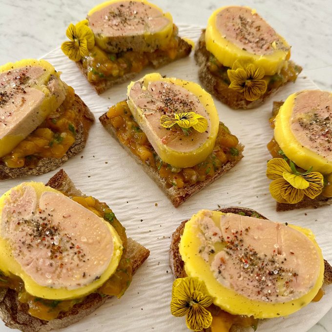 Tapas de Foie Gras et chutney de mangue